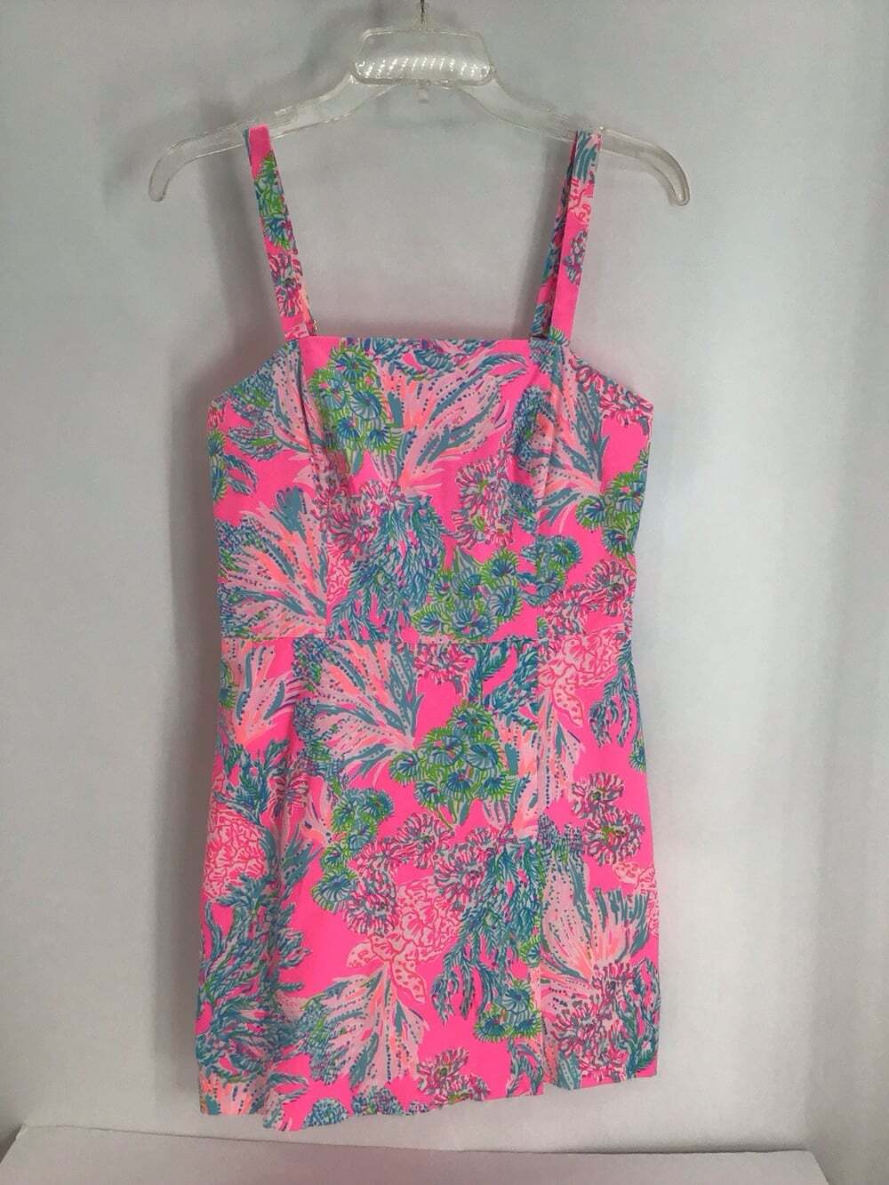 Lilly Pulitzer Lawless Romper Seaing Things Pink Tropical Beach Resort Size 4